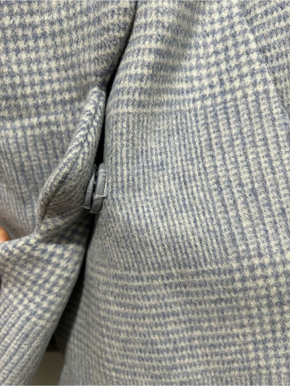 Gal Meets Glam Collection Aubrey Scalloped Houndstooth Check Blue Coat Size M - Picture 6 of 12